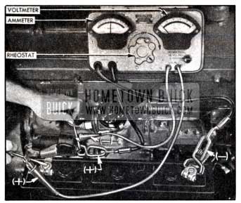 1951 Buick Testing Battery Cables and Connections with Voltmeter, Ammeter, and Rheostat