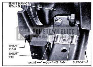 1951 Buick Transmission Mounting Pad, Thrust Pad and Shims