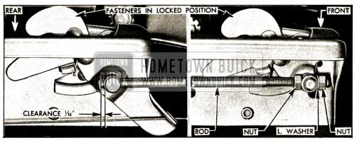 1952 Buick Adjustment of Hood Fastener Operating Rod