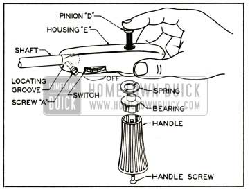 1952 Buick Assembly of Safety Light Pinion and Handle