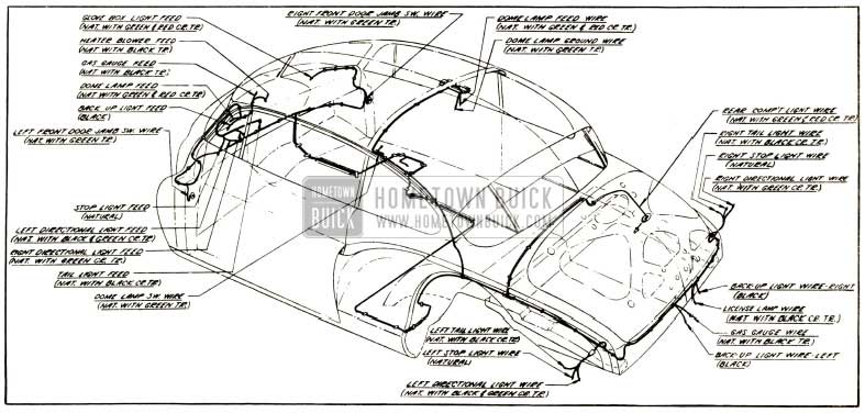 1952 Buick Body Wiring Circuit Diagram-Model 56R-Style 4537