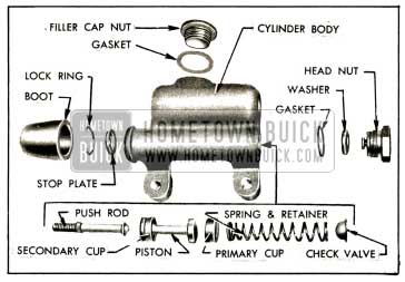 1952 Buick Brake Master Cylinder-Disassembled