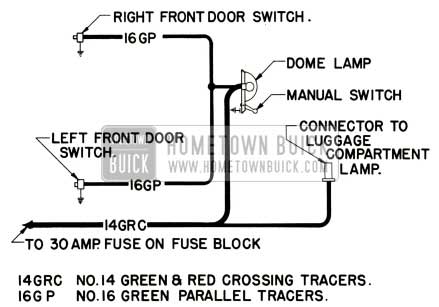 1952 Buick Dome Lamp Wiring Circuit Diagram-Series 40