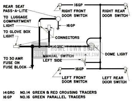 1952 Buick Dome Lamp Wiring Diagram-Models 52 and 72R