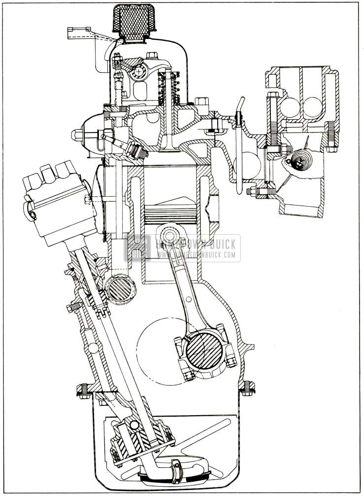 1952 Buick Engine End Sectional View