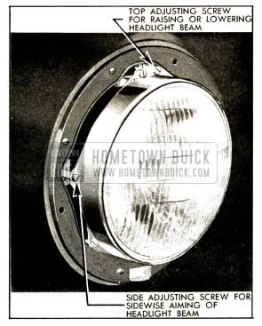 1952 Buick Headlamp Aiming Adjustments