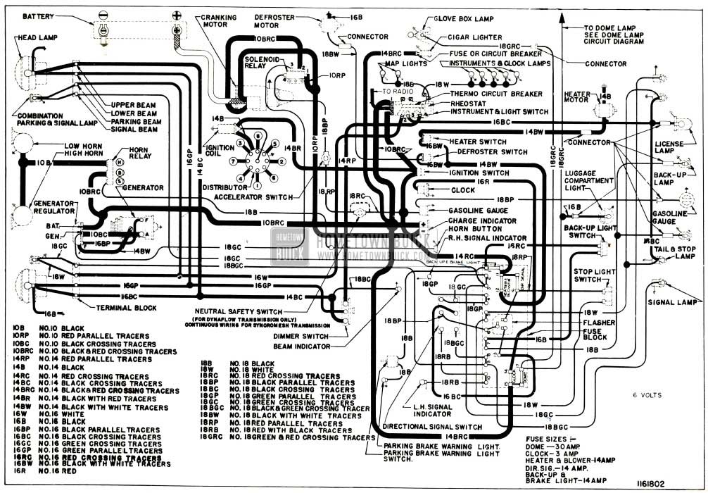 1953 Buick Chassis Wiring Circuit Diagram-Series 40