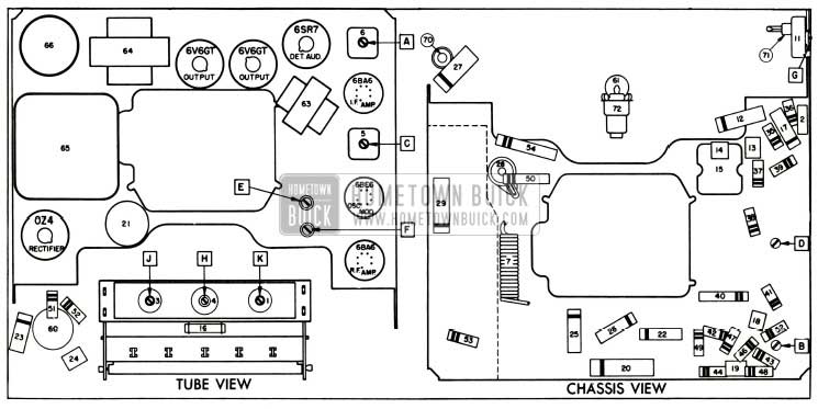 1953 Buick Sonomatic Radio Parts Layout-Series 40