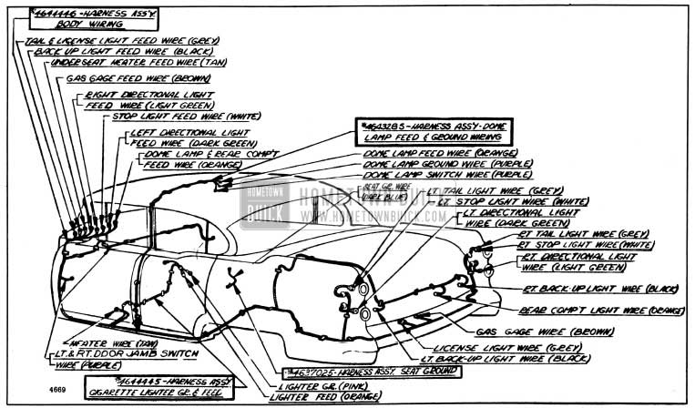 1954 Buick Body Wiring Circuit Diagram-Model 61-Style 4669
