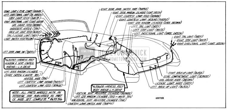 1954 Buick Body Wiring Circuit Diagram-Models 66C, 100-Style 4667SX