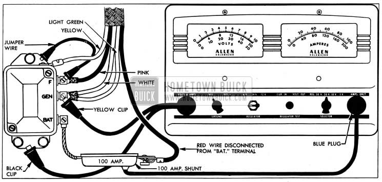 1954 Buick Cutout Relay Test Connections-Allen Tester