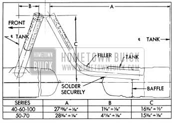 1954 Buick Location Dimensions for Installing Gasoline Tank Filler