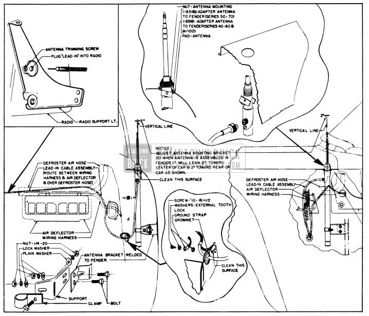 1954 Buick Manual Antenna Installation Details