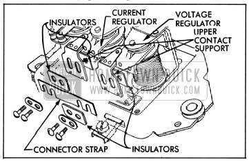 1954 Buick Relationship of Connector Strap, Insulators and Upper Contact Supports