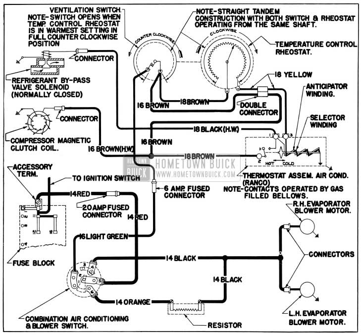 1955 Buick Air Conditioner Wiring Circuit Diagram