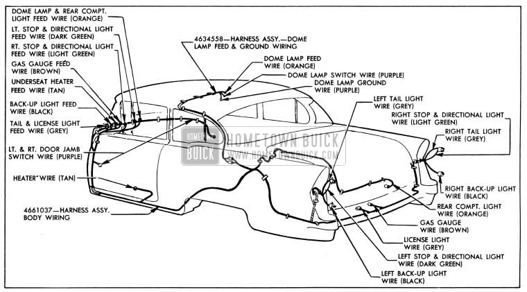 1955 Buick Body Wiring Circuit Diagram-Model 48-Style 4411