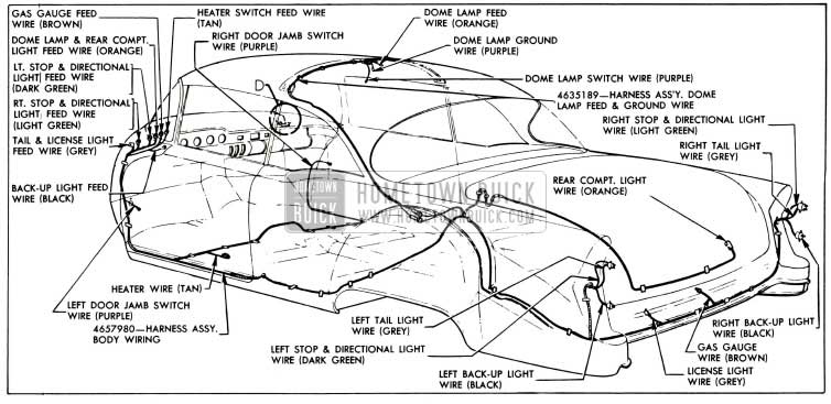1955 Buick Body Wiring Circuit Diagram-Model 56R-Style 4537