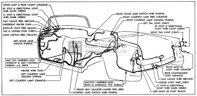 1955 Buick Body Wiring Circuit Diagram-Model 66C-Style 4667TX