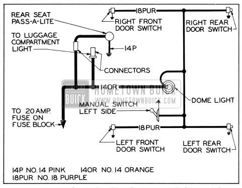 1955 Buick Dome Lamp Wiring Circuit Diagram-Models 52 and 72