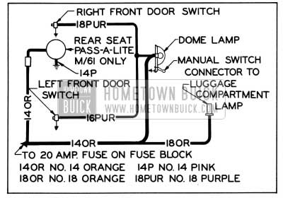 1955 Buick Dome Lamp Wiring Circuit Diagram-Series 40-60