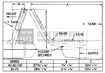 1955 Buick Location Dimensions for Installing Gasoline Tank Filler