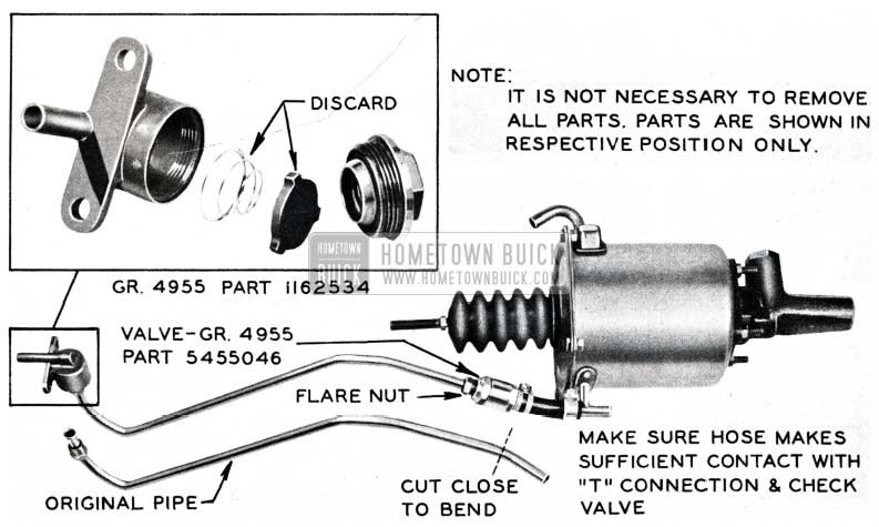 1955 Buick Power Brake Vacuum Check Valve