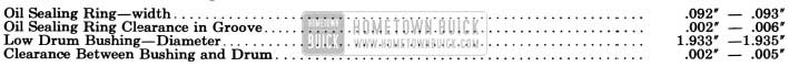 1955 Buick Reaction Shaft Flange Specifications
