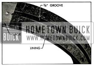 1956 Buick Brake Lining Showing Groove