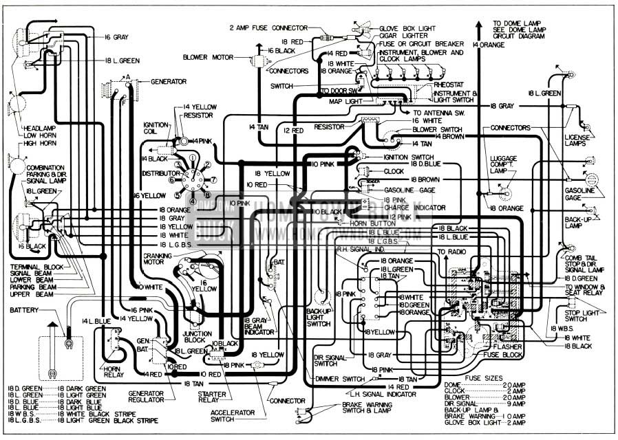 1956 Buick Chassis Wiring Diagram-Synchromesh Transmission