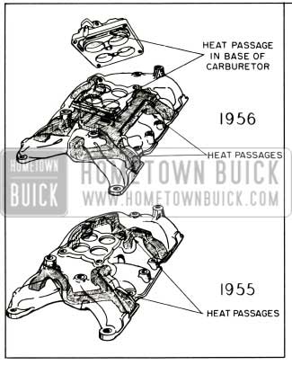 1956 Buick Comparison 1955 and 1956 Intake Manifolds