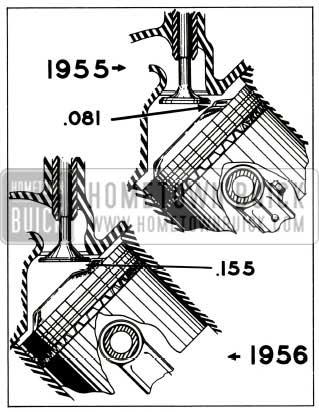 1956 Buick Comparison of 1955 and 1956 Combustion Chambers