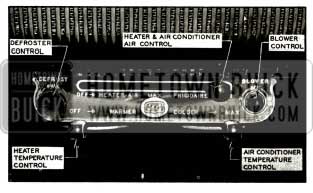 1956 Buick Heater, Defroster and Air Conditioning Controls