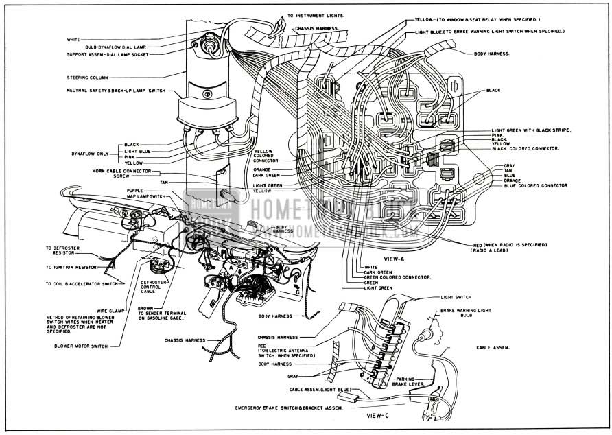 1956 Buick Instrument Panel Wiring Color Code