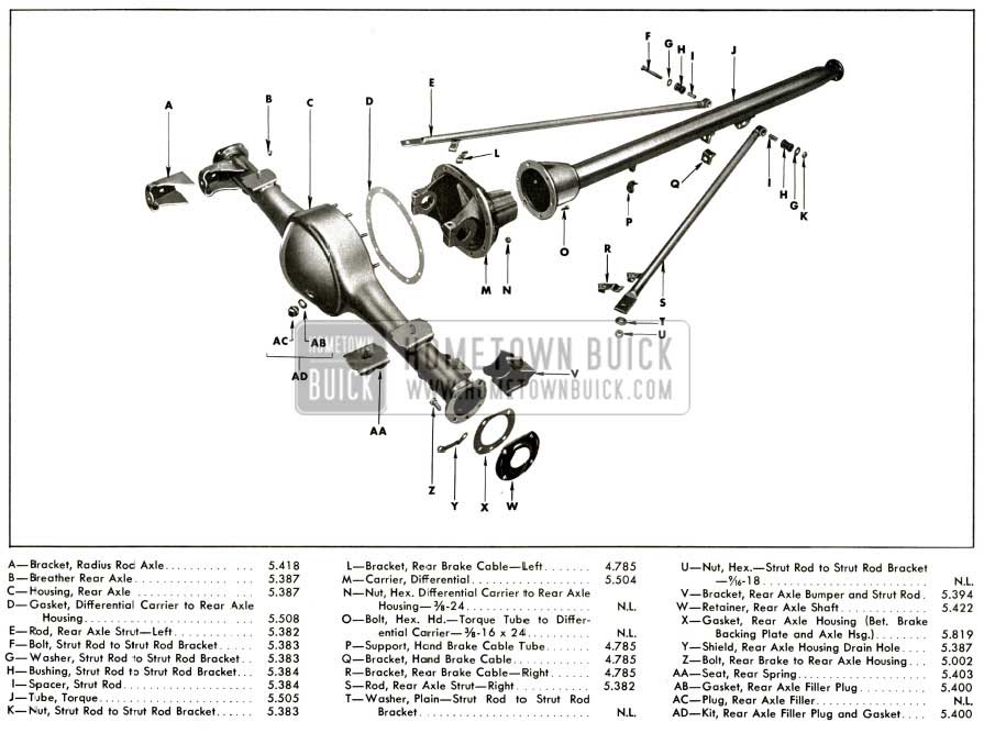 1956 Buick Rear Axle Exploded View