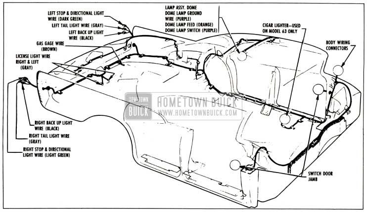 1957 Buick Body Wiring Circuit Diagram-Series 40-60 Four-Door Closed Bodies