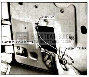 1957 Buick Checking for Current at Harness Connector