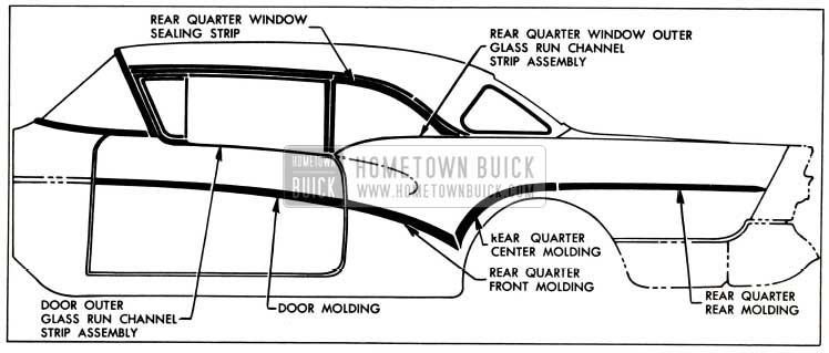 1957 Buick Exterior Moldings-Models 46R-66R