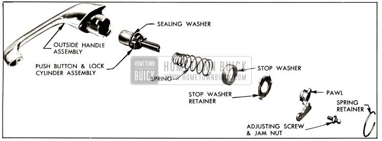 1957 Buick Front Door Outside Handle Assembly-41 Bodies