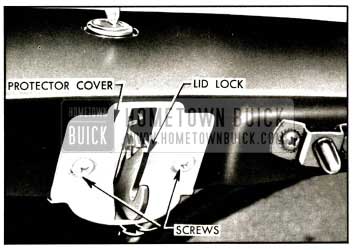 1957 Buick Rear Compartment Lid Lock and Protector Cover Illustration