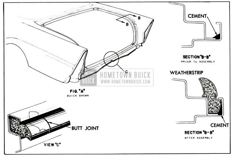 1957 Buick Rear Compartment Weatherstrip Illustration