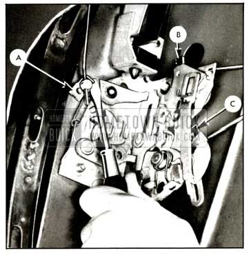 1957 Buick Rear Door Lock Connecting Rod Attachments