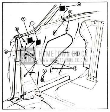 1957 Buick Rear Quarter Inner Panel Sealing-Two-Door Rivieras