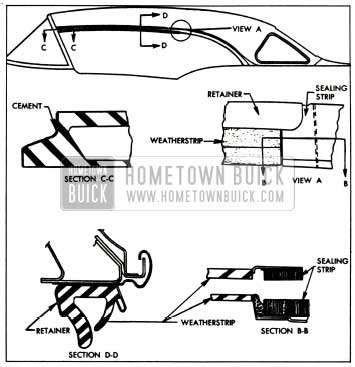 1957 Buick Side Roof Rail Weatherstrips