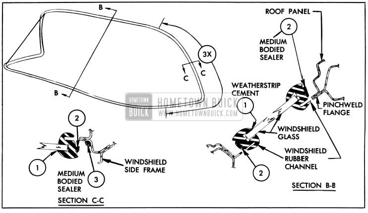 1957 Buick Windshield Glass Sealing