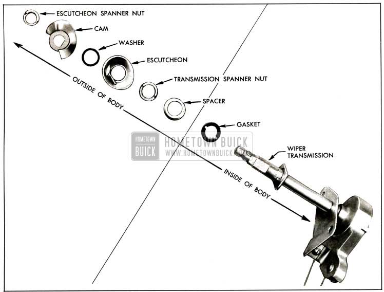 1957 Buick Windshield Wiper Transmission Component Parts