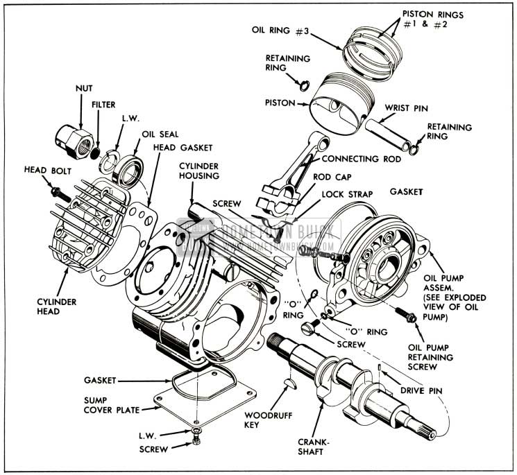 1958 Buick Air Compressor - Exploded View