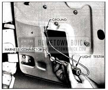 1958 Buick Checking for Current at Harness Connector