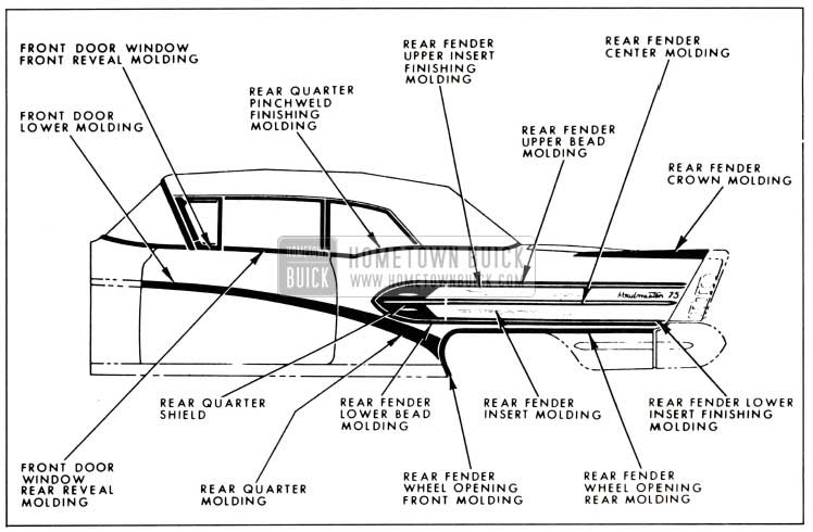 1958 Buick Exterior Moldings-Model 75C