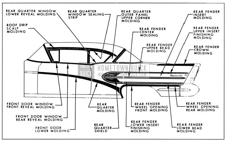 1958 Buick Exterior Moldings-Model 75R