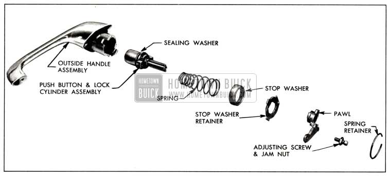 1958 Buick Front Door Outside Handle Assembly-41 Bodies